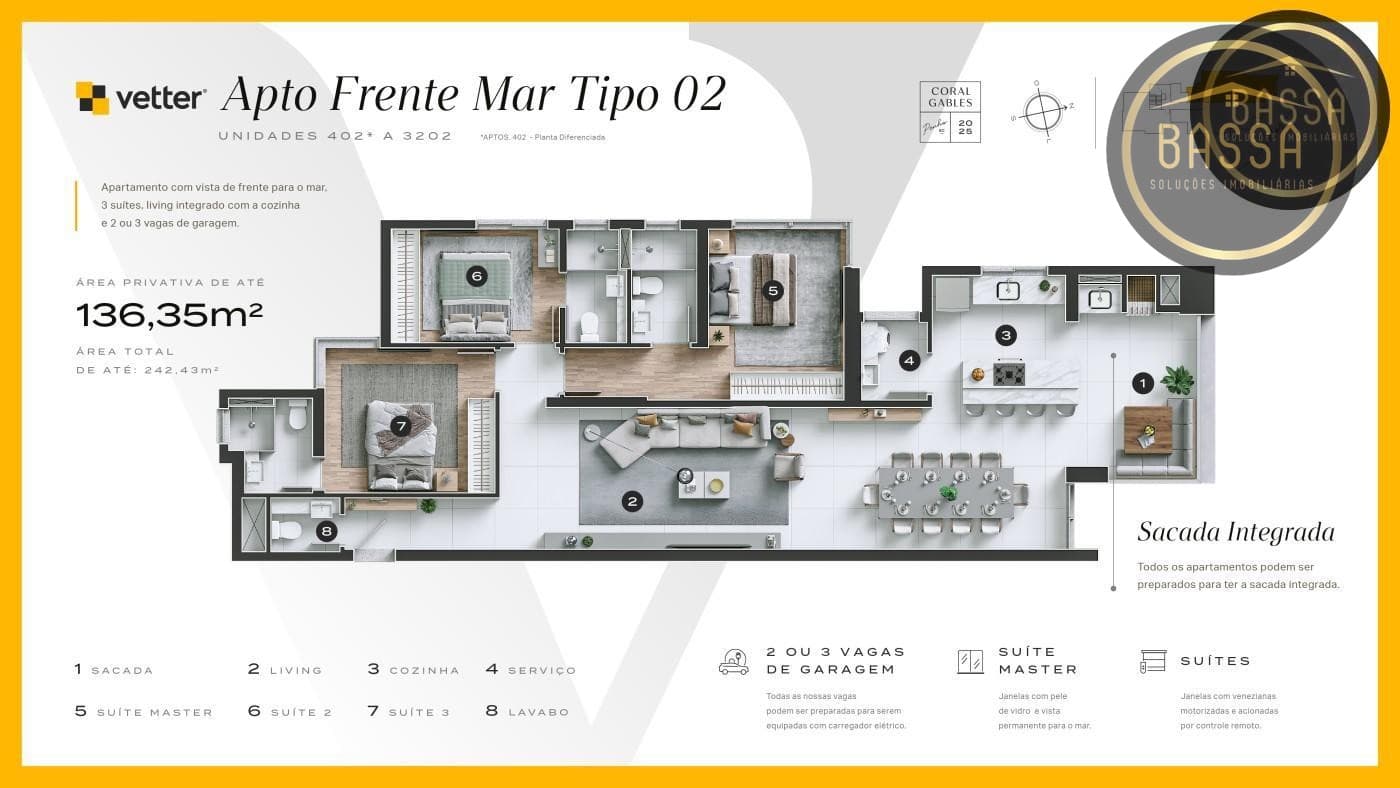Apartamento para venda, 136m², com 3 dormitórios - Centro, Penha